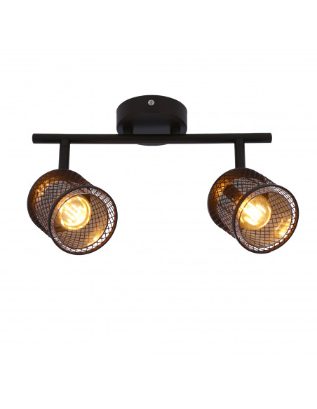 CANDELLUX LAMPA SUFITOWA CANABERA KAWOWE ZŁOTO 2X40W E14 KLOSZ BURSZTYNOWY 92-81766