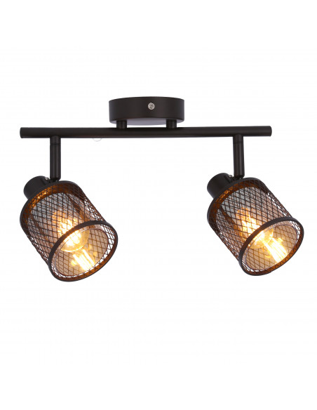 CANDELLUX LAMPA SUFITOWA CANABERA KAWOWE ZŁOTO 2X40W E14 KLOSZ BURSZTYNOWY 92-81766