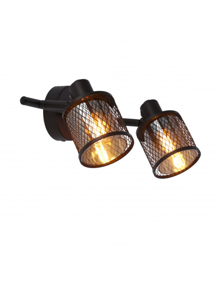 CANDELLUX LAMPA SUFITOWA CANABERA KAWOWE ZŁOTO 2X40W E14 KLOSZ BURSZTYNOWY 92-81766