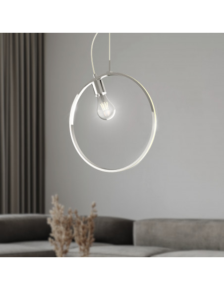 CANDELLUX SKIROS LAMPA WISZĄCA 1X60W E27 LED+12W LED CHROMOWY 4000K APETI A0024-320