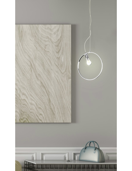 CANDELLUX SKIROS LAMPA WISZĄCA 1X60W E27 LED+12W LED CHROMOWY 4000K APETI A0024-320