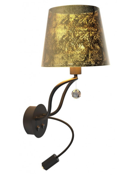 CANDELLUX SARIA LAMPA KINKIET 1X6W E14 LED+8W LED CZARNO ZŁOTY APETI A0029-220