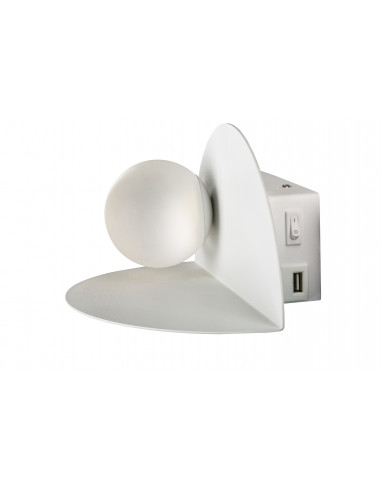 CANDELLUX ZENIT LAMPA KINKIET 4W 4000K + ŁADOWARKA USB BIAŁY 21-76038
