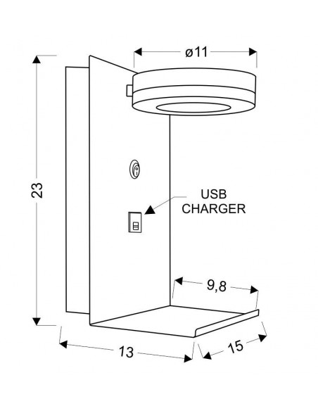 CANDELLUX COMPACT LAMPA KINKIET 4W LED BIAŁY + ŁADOWARKA USB 21-76052