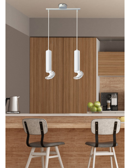 CANDELLUX LAMPA WISZĄCA TUBA 2X50W GU10 6/30 BIAŁY 32-78636