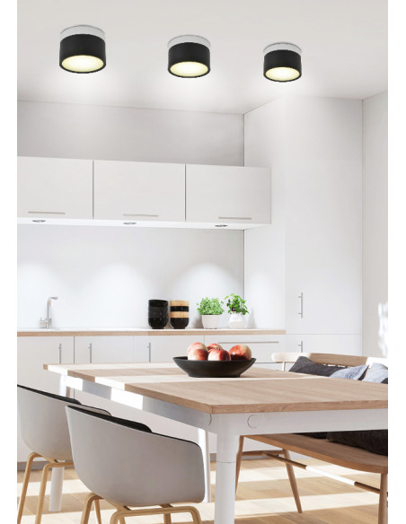CANDELLUX LAMPA SUFITOWA TUBA 9W LED 4000K CZARNY+BIAŁY+ŚR. 8,8 CM 2273716