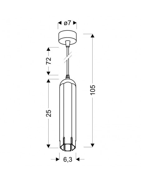 CANDELLUX LAMPA WISZĄCA TUBA 1X50W GU10 6,3/25 CZARNY 31-77691
