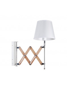 CANDELLUX Lampa kinkiet Mito chrom 1X40W E27 abażur biały 21-75437