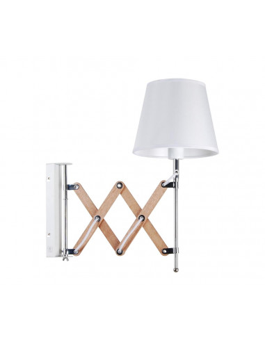 CANDELLUX Lampa kinkiet Mito chrom 1X40W E27 abażur biały 21-75437