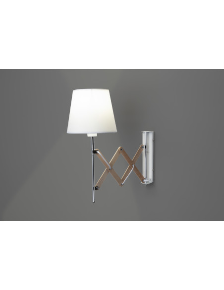 CANDELLUX Lampa kinkiet Mito chrom 1X40W E27 abażur biały 21-75437