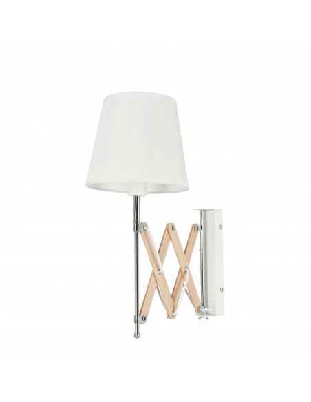 CANDELLUX Lampa kinkiet Mito chrom 1X40W E27 abażur biały 21-75437