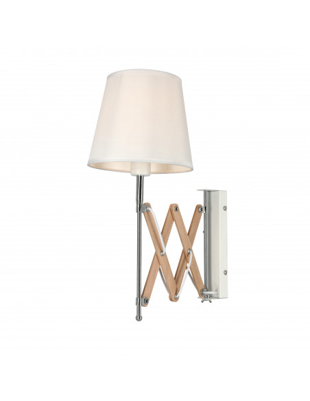 CANDELLUX Lampa kinkiet Mito chrom 1X40W E27 abażur biały 21-75437