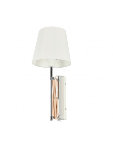 CANDELLUX Lampa kinkiet Mito chrom 1X40W E27 abażur biały 21-75437