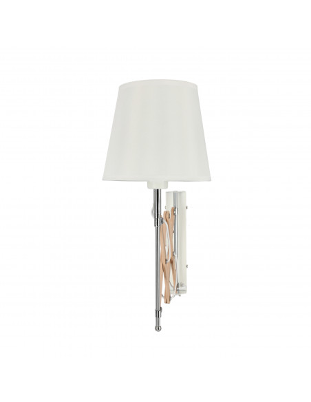 CANDELLUX Lampa kinkiet Mito chrom 1X40W E27 abażur biały 21-75437