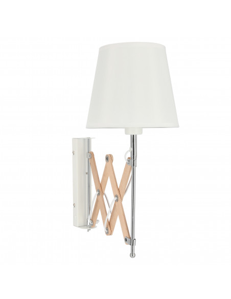 CANDELLUX Lampa kinkiet Mito chrom 1X40W E27 abażur biały 21-75437