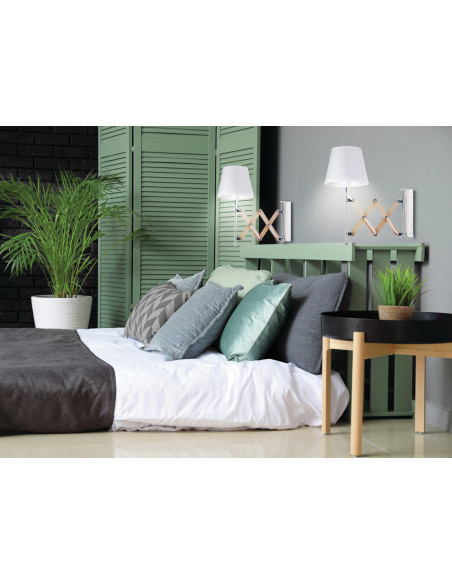 CANDELLUX Lampa kinkiet Mito chrom 1X40W E27 abażur biały 21-75437