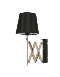 CANDELLUX Lampa Kinkiet Mito chrom 1X40W E27 abażur czarny 21-75420