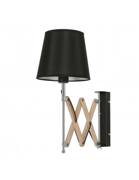 CANDELLUX Lampa Kinkiet Mito chrom 1X40W E27 abażur czarny 21-75420