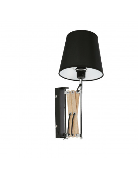 CANDELLUX Lampa Kinkiet Mito chrom 1X40W E27 abażur czarny 21-75420
