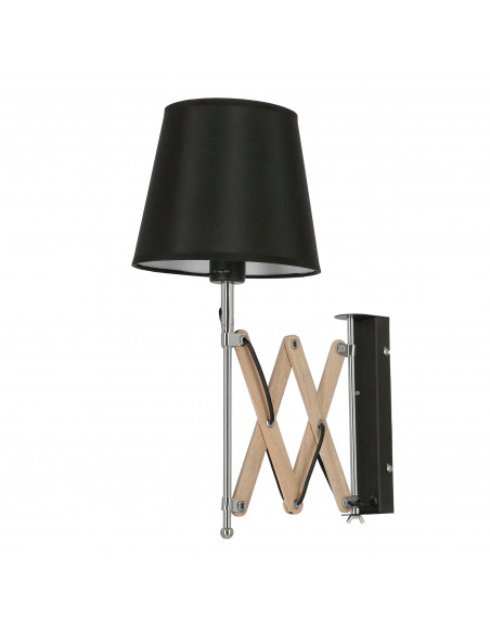 CANDELLUX Lampa Kinkiet Mito chrom 1X40W E27 abażur czarny 21-75420
