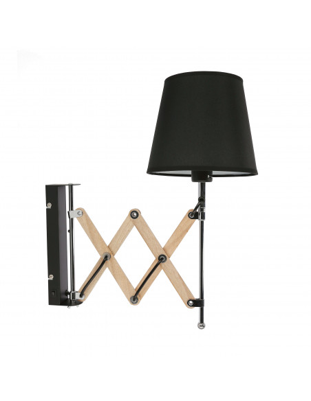 CANDELLUX Lampa Kinkiet Mito chrom 1X40W E27 abażur czarny 21-75420