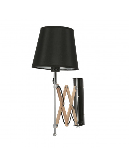 CANDELLUX Lampa Kinkiet Mito chrom 1X40W E27 abażur czarny 21-75420