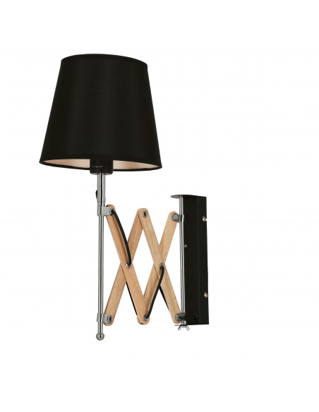 CANDELLUX Lampa Kinkiet Mito chrom 1X40W E27 abażur czarny 21-75420