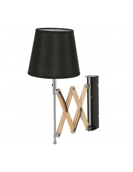 CANDELLUX Lampa Kinkiet Mito chrom 1X40W E27 abażur czarny 21-75420
