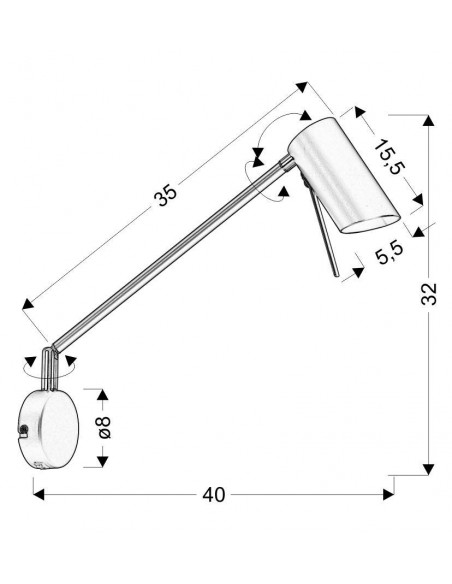 CANDELLUX MILLY KINKIET 1X40W GU10 BIAŁY MATOWY 21-73907