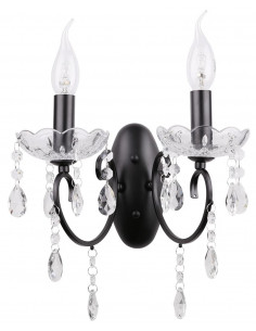 CANDELLUX AURORA KINKIET 2*40W E14 CZARNY 22-73723