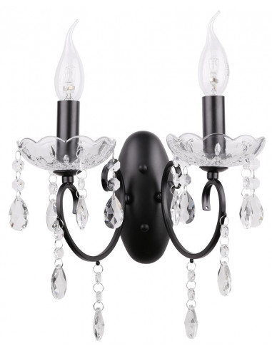 CANDELLUX AURORA KINKIET 2*40W E14 CZARNY 22-73723
