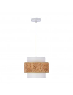 CANDELLUX Cork lampa wisząca biały 1x40w e27 abażur biały+beżowy 31-18113