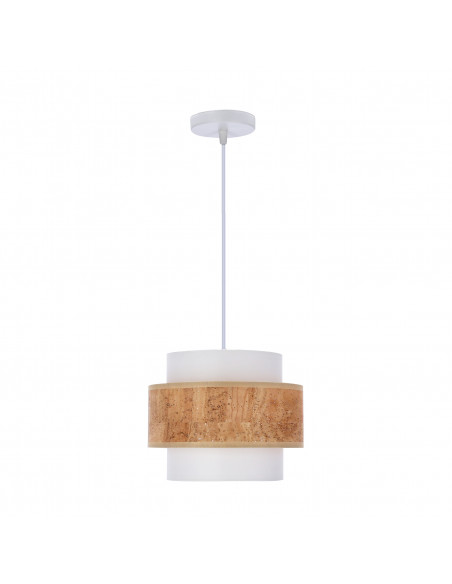 CANDELLUX Cork lampa wisząca biały 1x40w e27 abażur biały+beżowy 31-18113