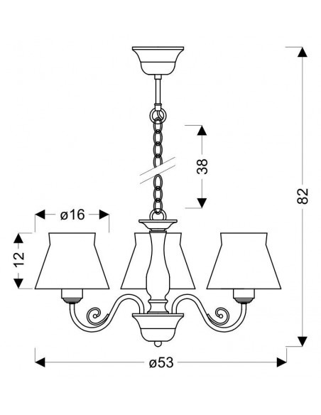 CANDELLUX ZEFIR LAMPA WISZĄCA 3X40W E27 BIAŁY 33-73792