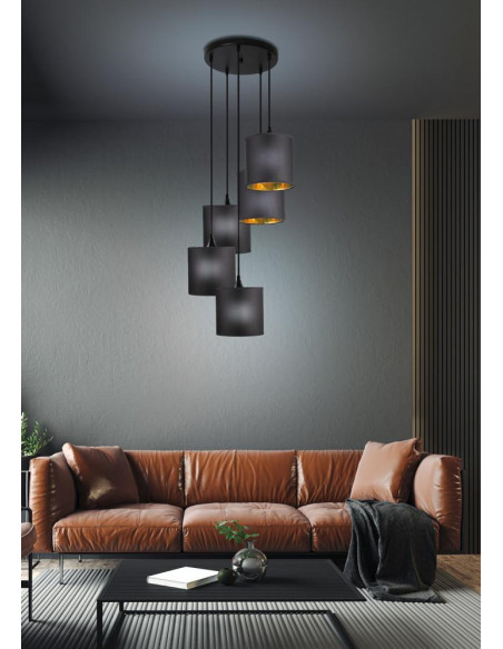 CANDELLUX LONG LAMPA WISZĄCA TALERZ 5X40W E14 CZARNY 35-73976