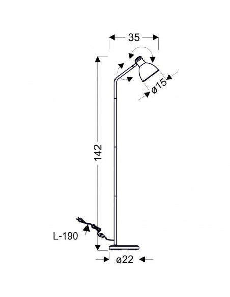 CANDELLUX ZUMBA LAMPA PODŁOGOWA SZTYCA PROSTA 1X40W E27 BIAŁY+CZARNY 51-72092
