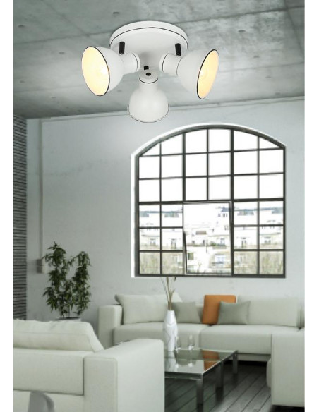 CANDELLUX ZUMBA LAMPA SUFITOWA PLAFON 3X40W E14 BIAŁY+CZARNY 98-72160