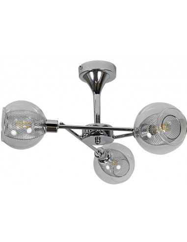 CANDELLUX OZZO LAMPA WISZĄCA 3X40W E14 CHROM KLOSZ BEZBARWNY 33-72214