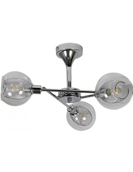 CANDELLUX OZZO LAMPA WISZĄCA 3X40W E14 CHROM KLOSZ BEZBARWNY 33-72214