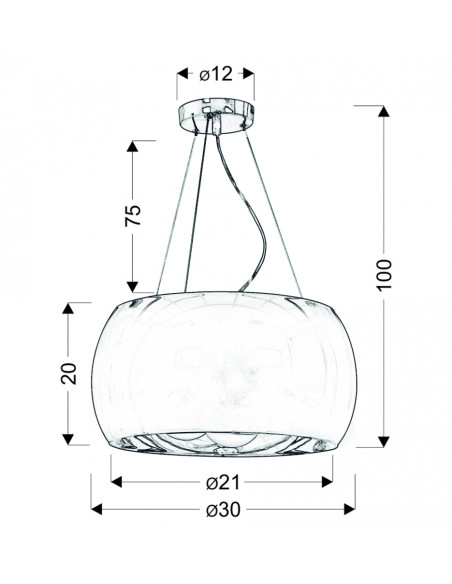 CANDELLUX GEMO LAMPA WISZĄCA 30 3X40W G9 SZKLANY ZŁOTY 31-25104