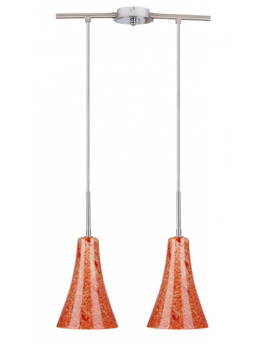 CANDELLUX RUFI LAMPA WISZĄCA 2X40 W E14 CHROM/SATYNA NIKIEL 32-14651