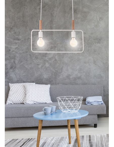 CANDELLUX FRAME LAMPA WISZĄCA 2X60W E27 BIAŁY 32-73549