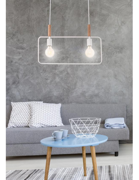 CANDELLUX FRAME LAMPA WISZĄCA 2X60W E27 BIAŁY 32-73549
