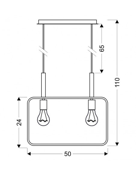 CANDELLUX FRAME LAMPA WISZĄCA 2X60W E27 CZARNY 32-73518