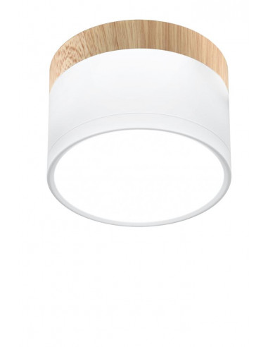 CANDELLUX OPRAWA SUFITOWA TUBA 9W LED 4000K BIAŁY+DREWNIANY ŚR. 8,8 CM 2273648