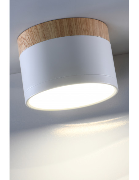 CANDELLUX OPRAWA SUFITOWA TUBA 9W LED 4000K BIAŁY+DREWNIANY ŚR. 8,8 CM 2273648