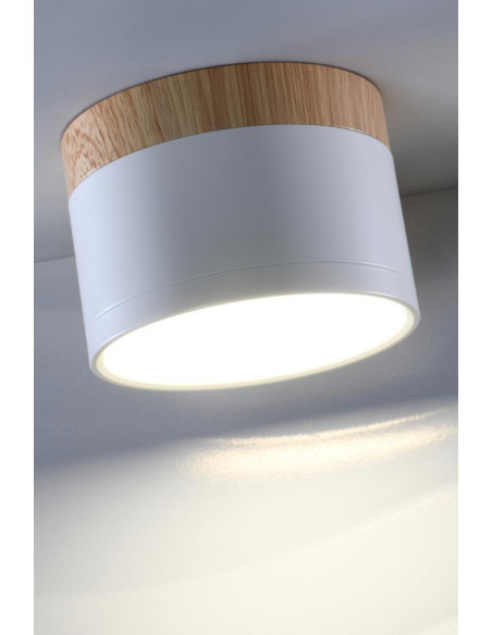 CANDELLUX OPRAWA SUFITOWA TUBA 9W LED 4000K BIAŁY+DREWNIANY ŚR. 8,8 CM 2273648