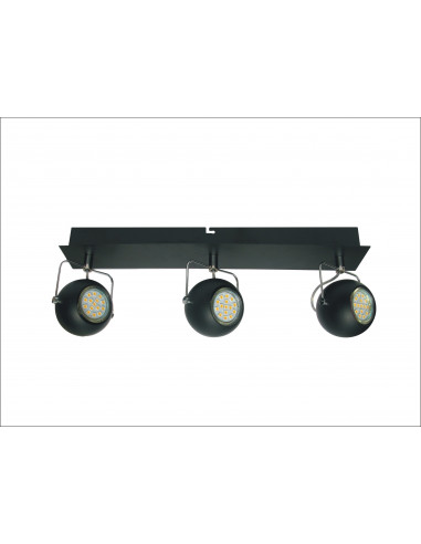 CANDELLUX LISTWA TONY 3X3W LED GU10 CZARNY MATOWY 93-25029-Z