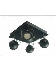 CANDELLUX PLAFON TONY 4X3W LED GU10 CZARNY MATOWY 98-25036-Z