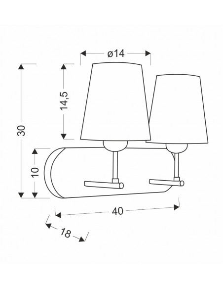 CANDELLUX TANGO KINKIET 2X60W E27 BEŻ 22-63543